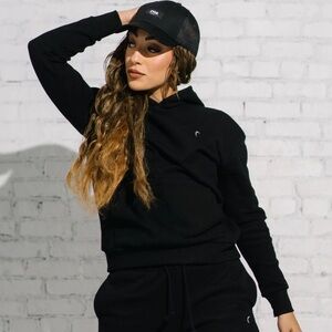 Zyia Actively Black Pocket Relaxation Hoodie Large NWT